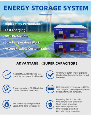 BMS 48V Ultracapacitor Module ، 300Ah Ultracapacitor تخزين الطاقة