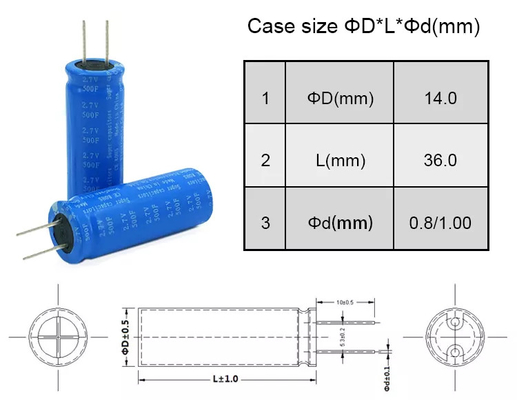 2.V 500F بطاريات الخلايا الجرافين Supercapacitor للنظام الشمسي