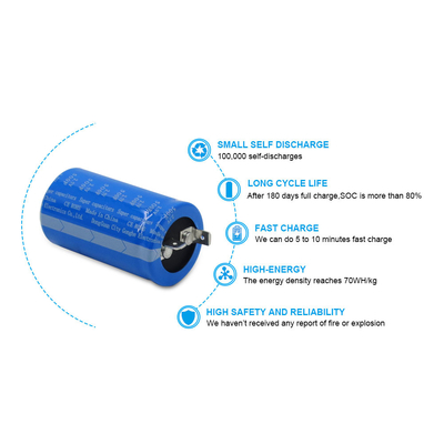 Lug 2.7 Volt 500 Farad استبدل البطارية فائقة المكثف من خلال الفتحة