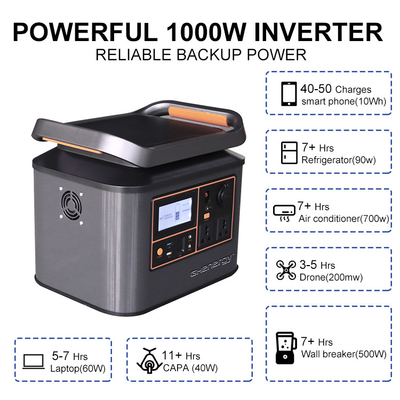 500W 1000W محطة طاقة شمسية محمولة عملية للتخييم