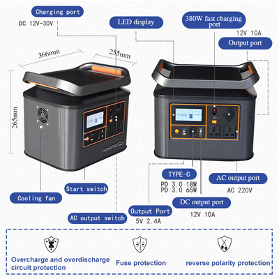 500W 1000W محطة طاقة شمسية محمولة عملية للتخييم